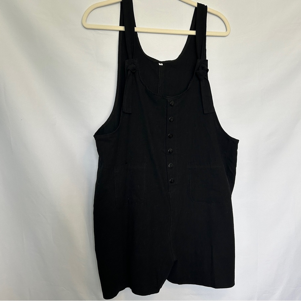 Black Button Front Romper - image 1